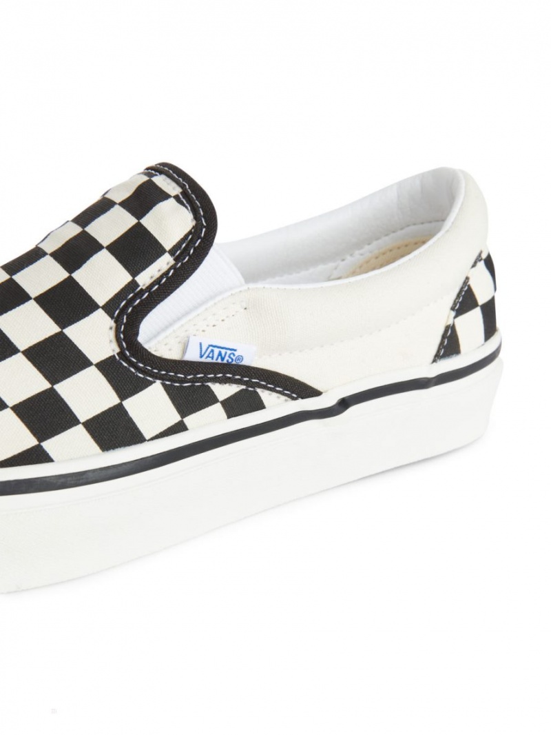 Pantofi Slip On Arket Vans UA Clasici Dama Negrii Albi | Romania-TUEI17628
