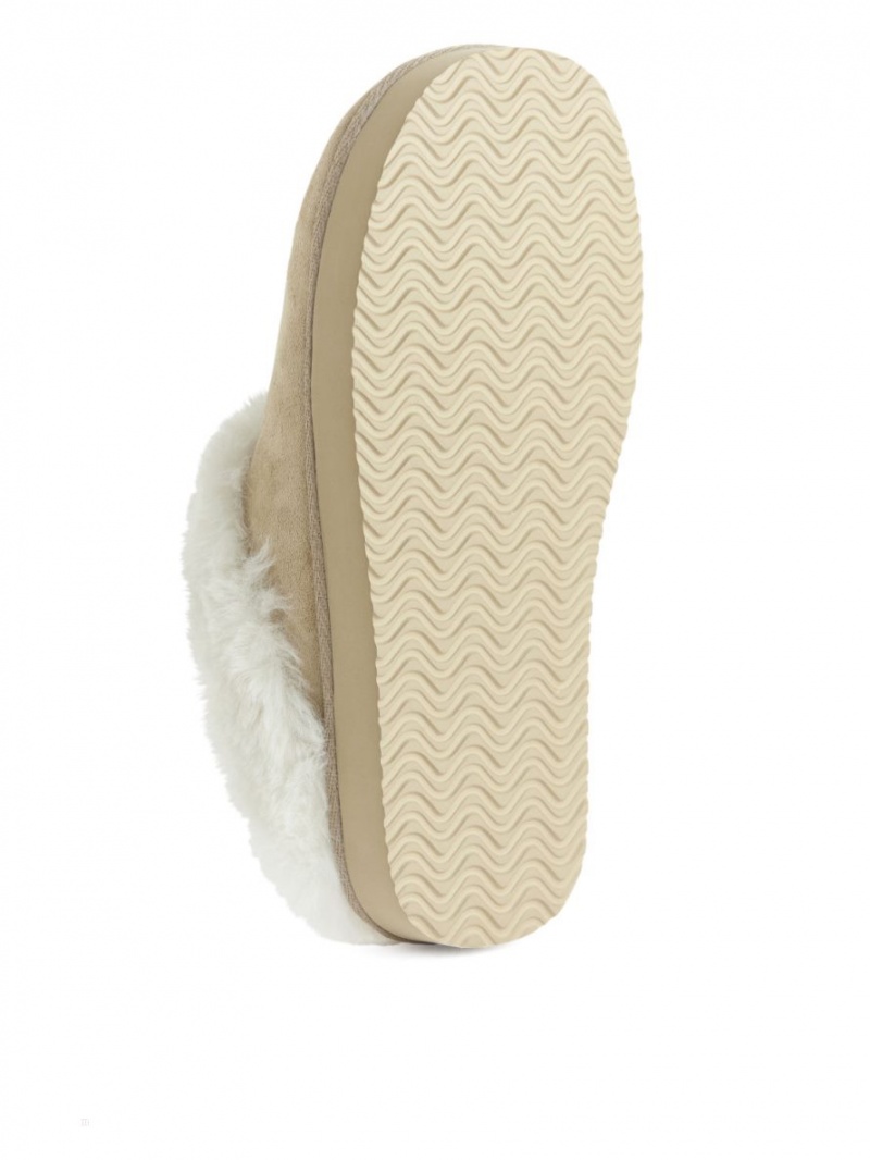 Papuci Arket Faux Fur Dama Bej | Romania-TJDP62804