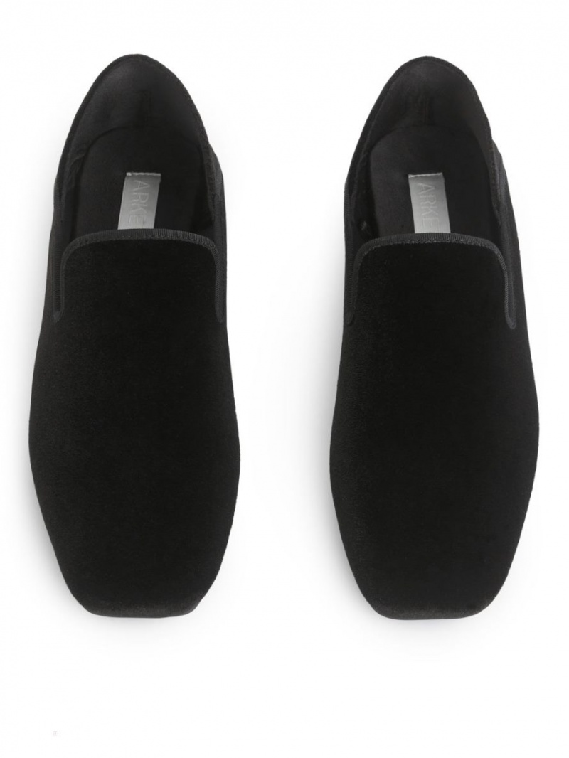 Papuci Arket Velvet Dama Negrii | Romania-MVRP45829