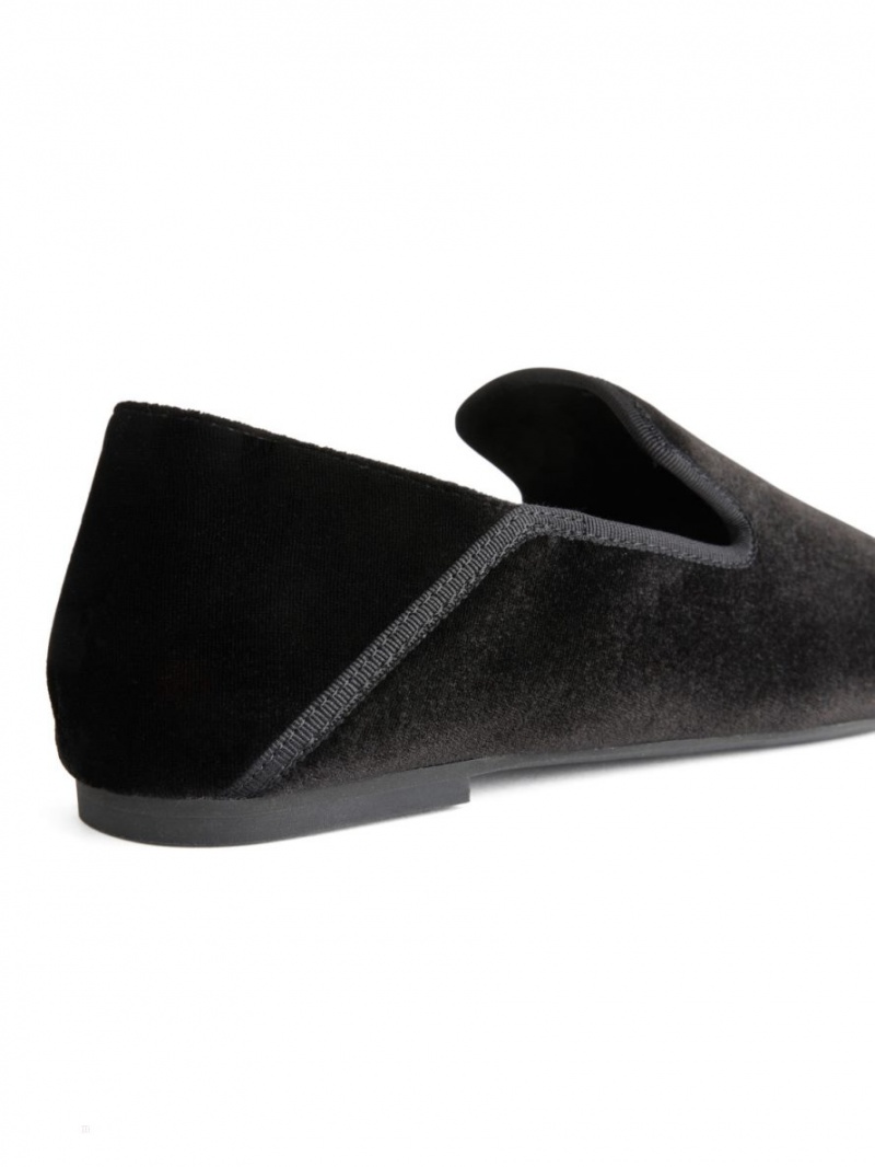 Papuci Arket Velvet Dama Negrii | Romania-MVRP45829