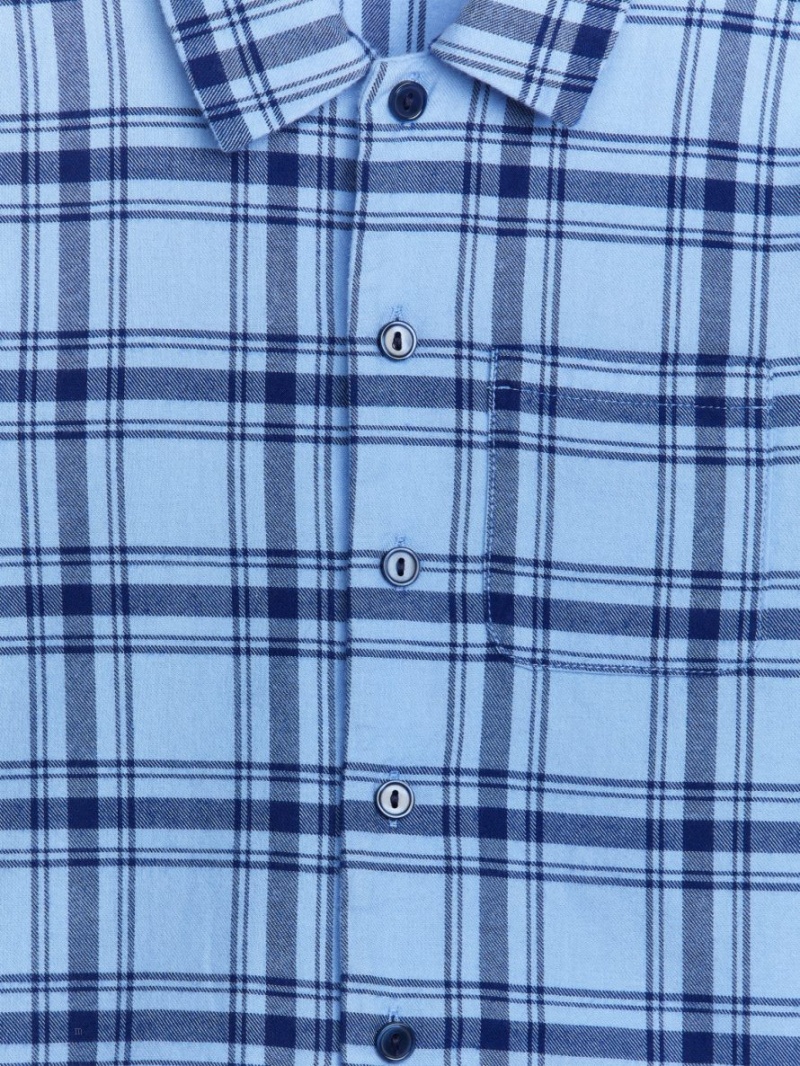 Pijama Arket Flannel Pyjama Set Fete Albastri | Romania-TWOZ94502