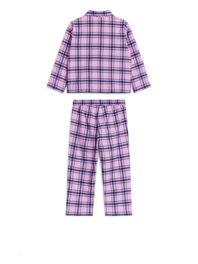 Pijama Arket Flannel Pyjama Set Fete Roz Albastri | Romania-SGPQ51238