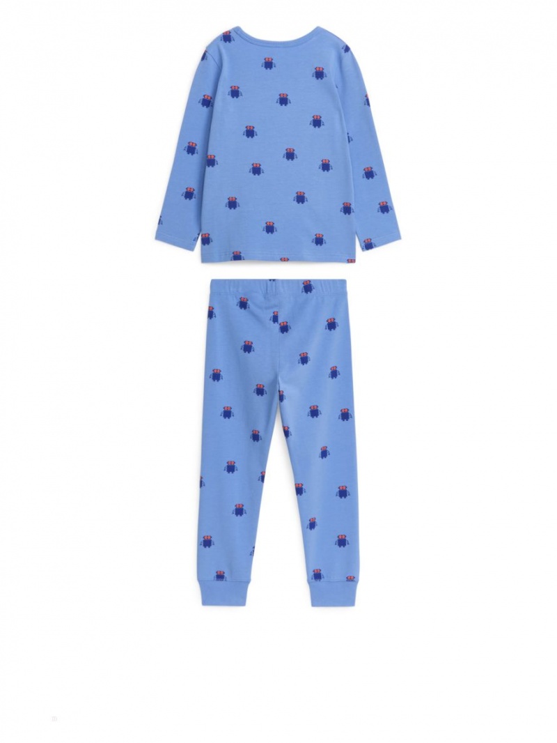 Pijama Arket Jersey Pyjama Set Fete Albastri | Romania-TVGB27349