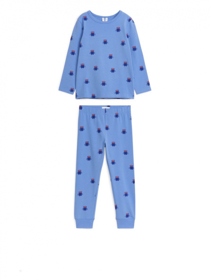 Pijama Arket Jersey Pyjama Set Fete Albastri | Romania-TVGB27349