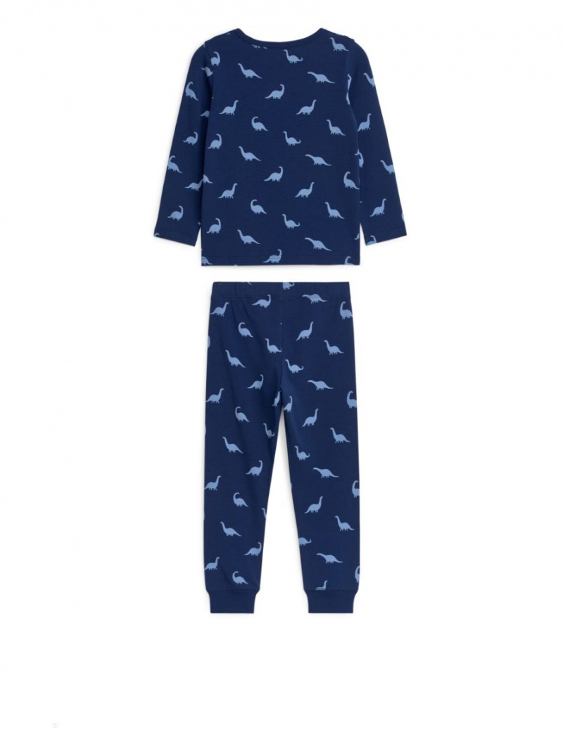 Pijama Arket Jersey Pyjama Set Fete Albastri | Romania-SEGU65238