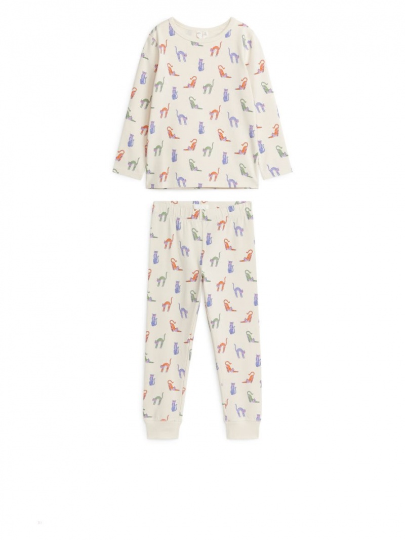 Pijama Arket Jersey Pyjama Set Fete Albi | Romania-HVDY34027