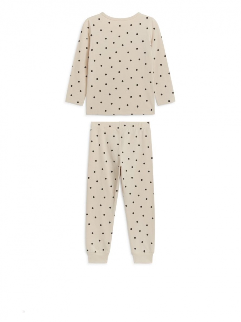 Pijama Arket Jersey Pyjama Set Fete Bej | Romania-DWJE76350