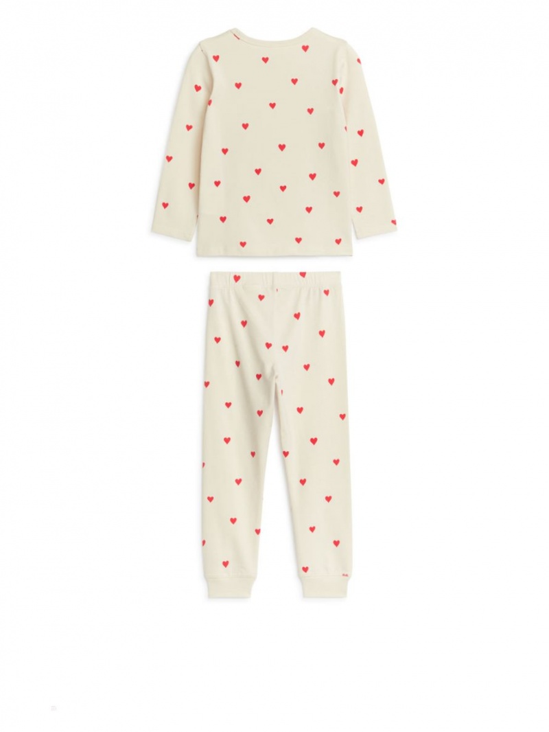 Pijama Arket Jersey Pyjama Set Fete Bej Rosii | Romania-QPSI10245