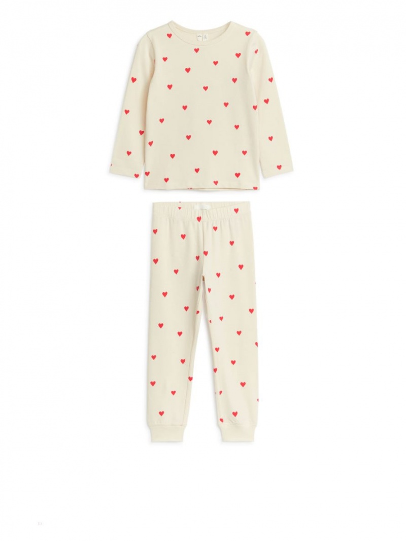 Pijama Arket Jersey Pyjama Set Fete Bej Rosii | Romania-QPSI10245