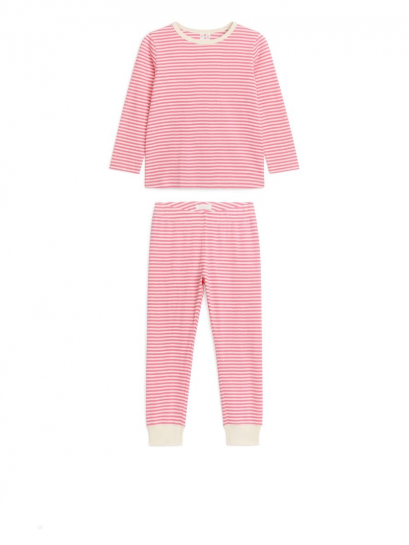 Pijama Arket Jersey Pyjama Set Fete Roz | Romania-TFWH93502