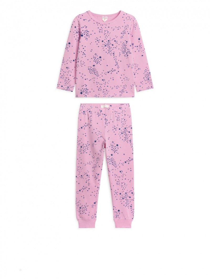 Pijama Arket Jersey Pyjama Set Fete Roz | Romania-ORTC32480