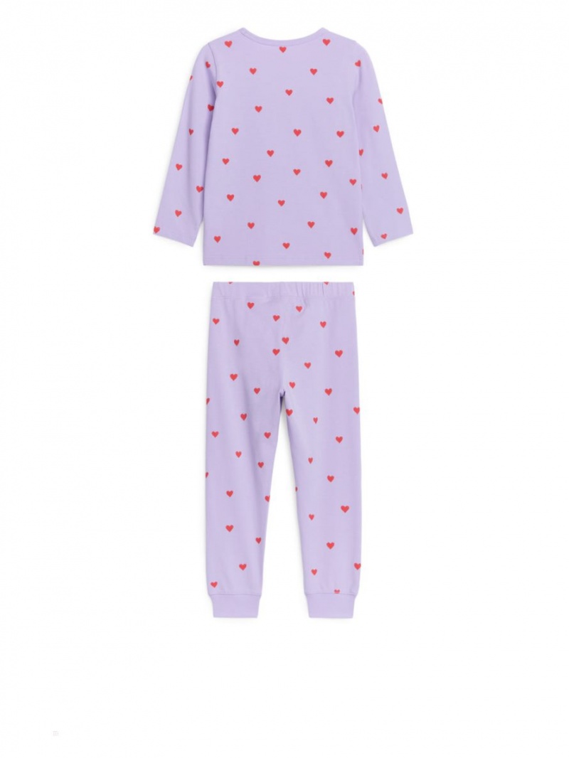 Pijama Arket Jersey Pyjama Set Fete Violet | Romania-EJRN43028
