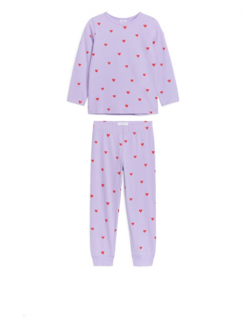 Pijama Arket Jersey Pyjama Set Fete Violet | Romania-EJRN43028