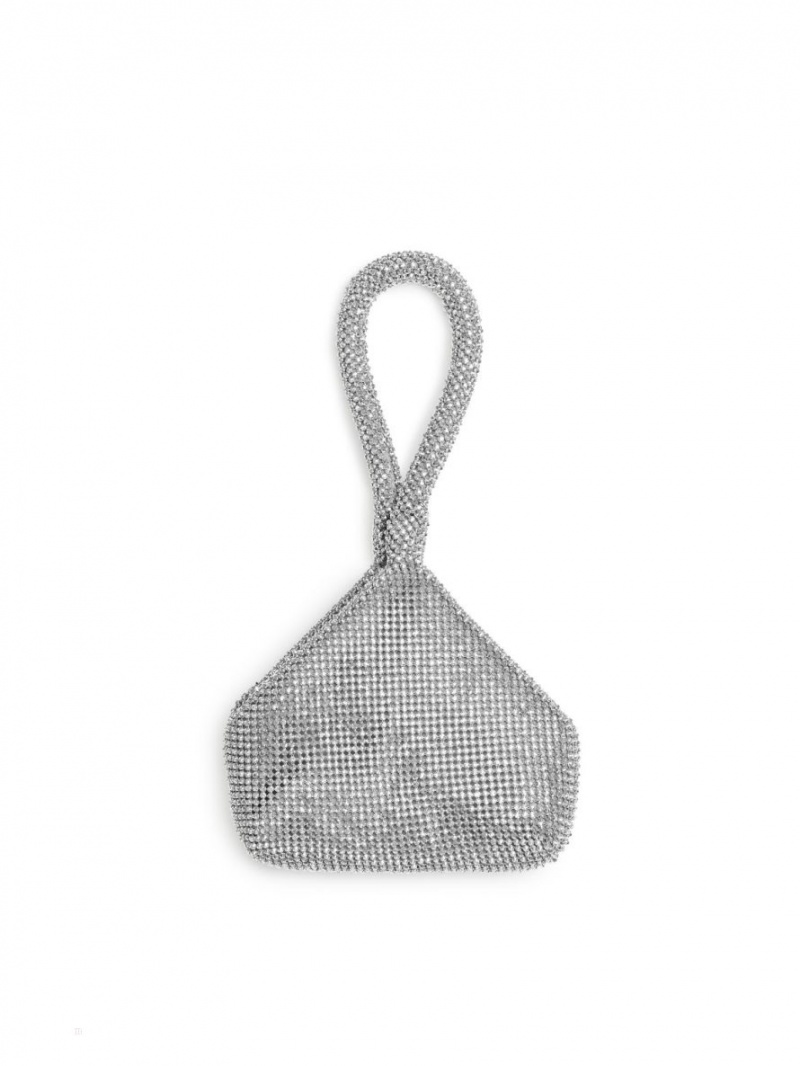 Pouches Arket Metallic Dama Argintii | Romania-RCND45910