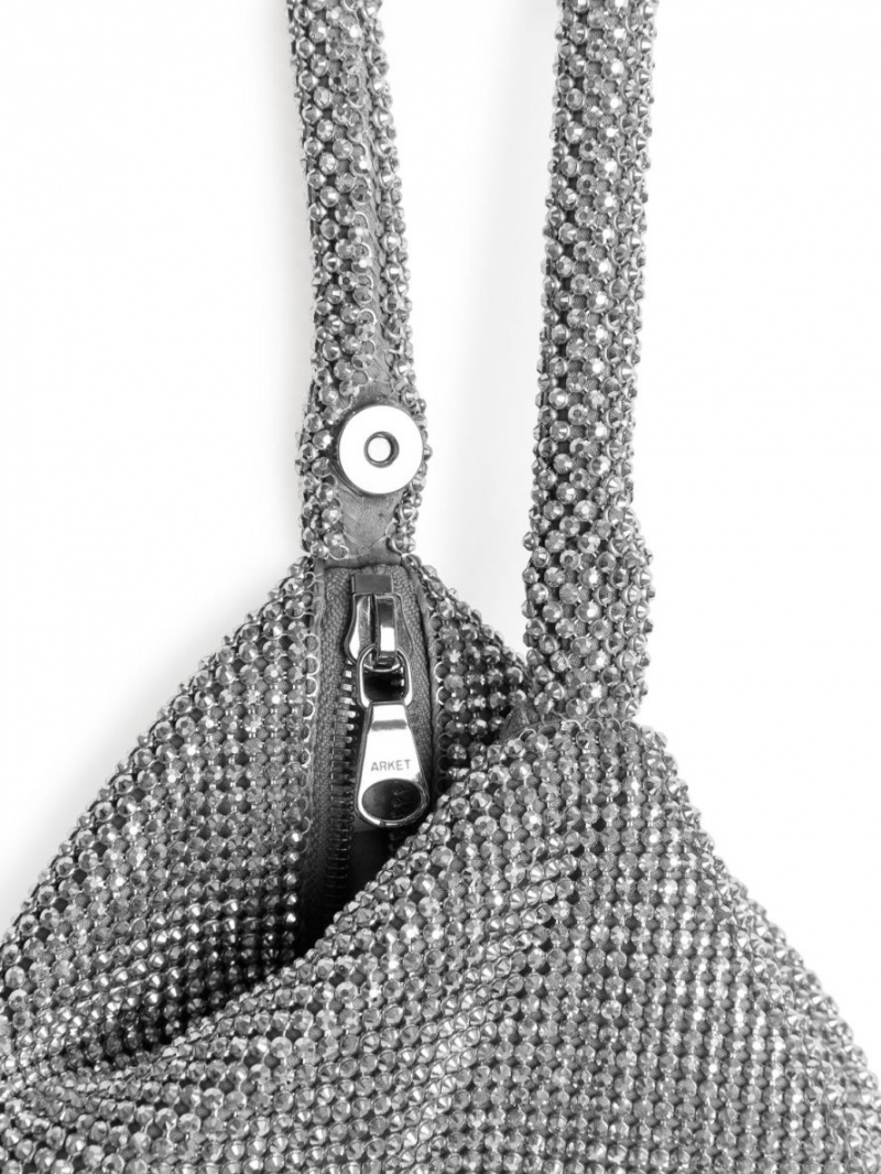 Pouches Arket Metallic Dama Argintii | Romania-RCND45910