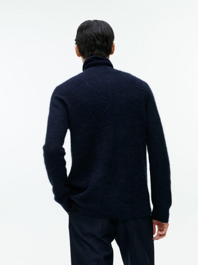 Pulover Arket Alpaca-Merino Roll-Neck Barbati Albastri Inchis | Romania-COHI69305