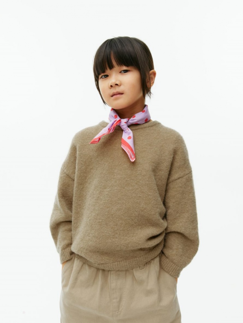 Pulover Arket Alpaca Blend Fete Bej Inchis | Romania-HUGJ58164