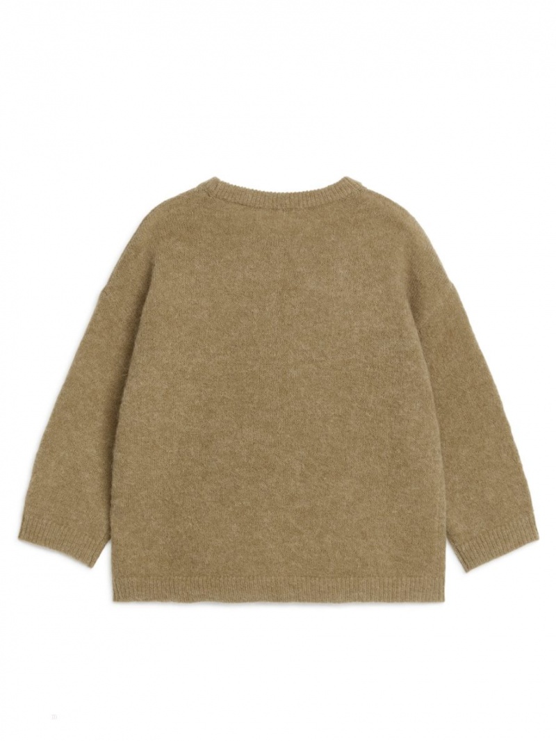 Pulover Arket Alpaca Blend Fete Bej Inchis | Romania-HUGJ58164