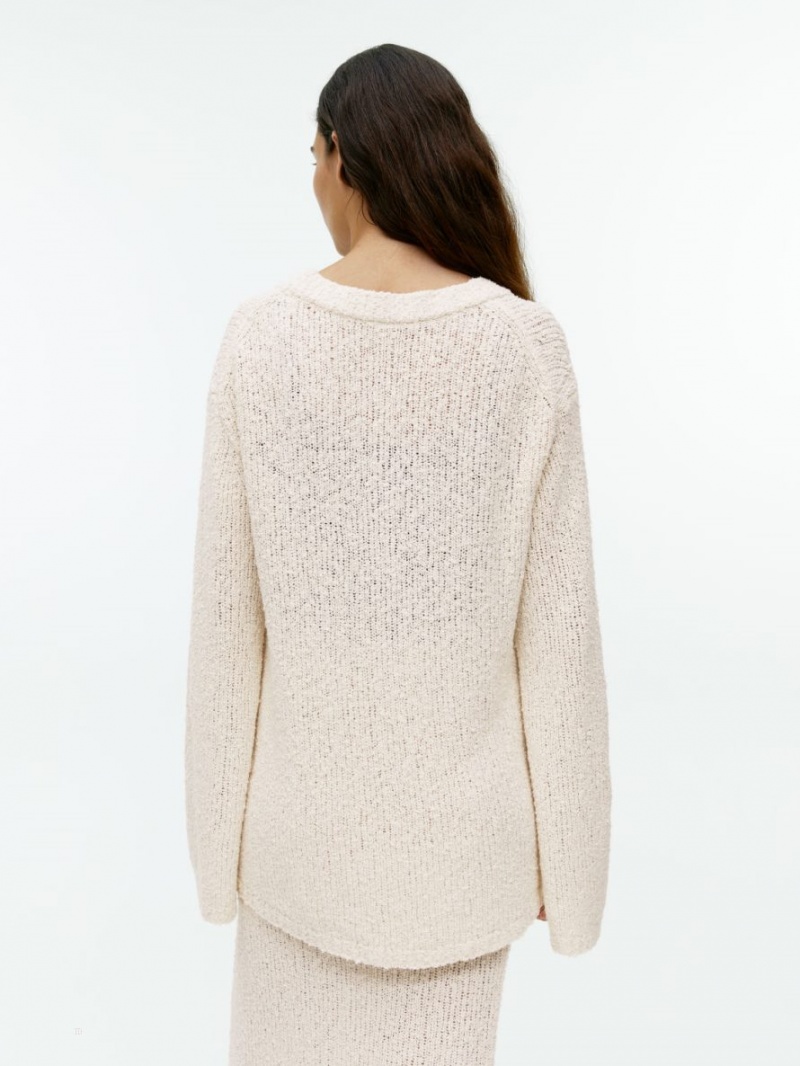 Pulover Arket Bouclé Dama Albi | Romania-LSHR86290