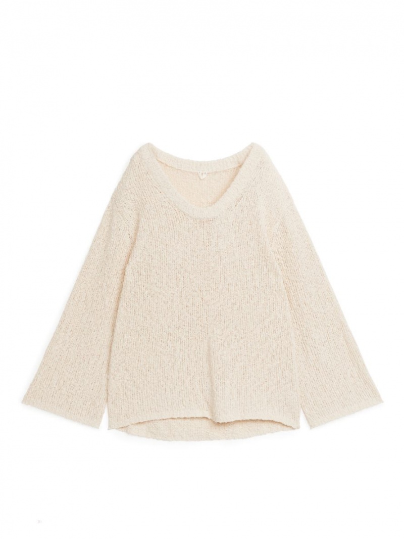 Pulover Arket Bouclé Dama Albi | Romania-LSHR86290