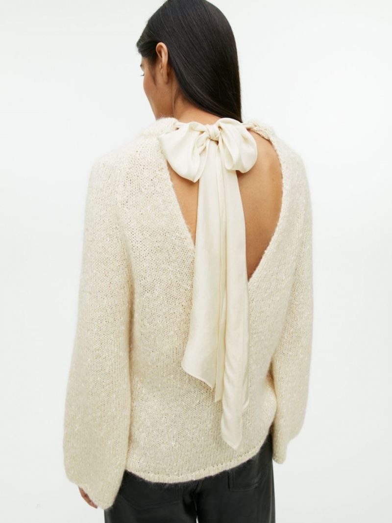 Pulover Arket Bow-Detail Dama Bej | Romania-NOKX81729