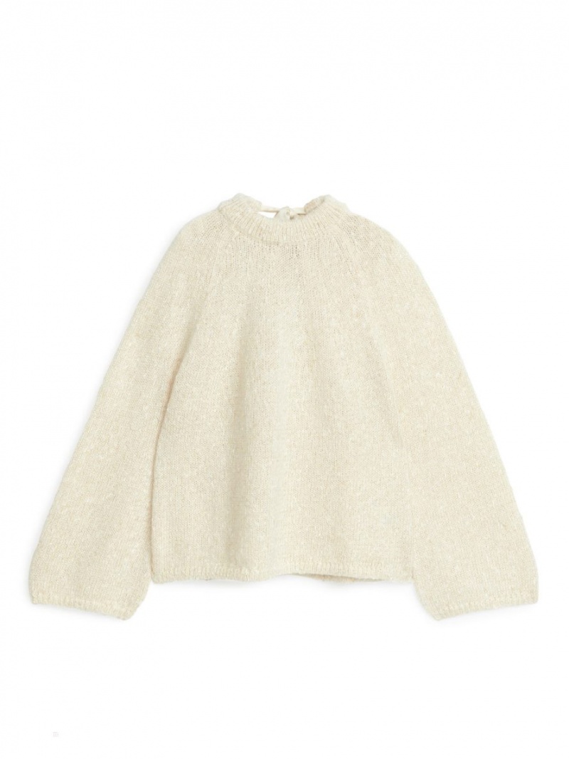 Pulover Arket Bow-Detail Dama Bej | Romania-NOKX81729