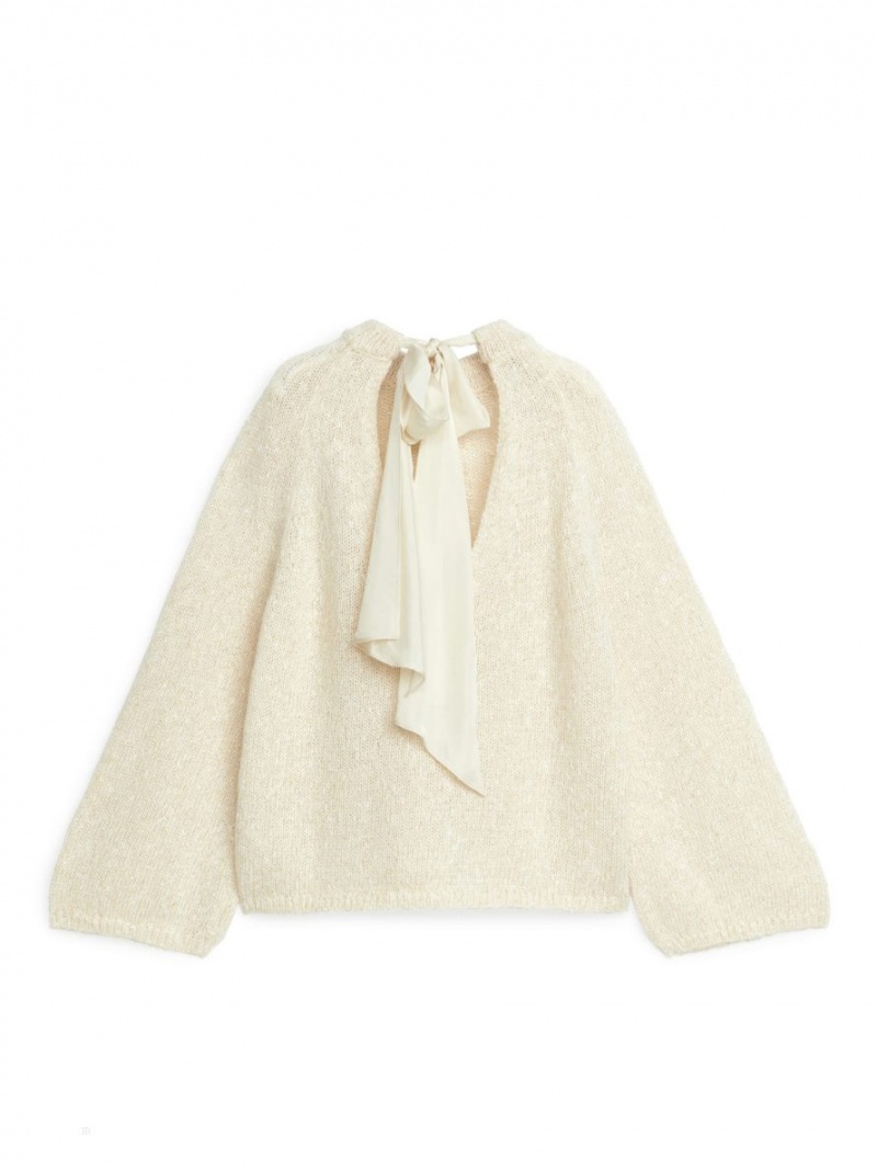 Pulover Arket Bow-Detail Dama Bej | Romania-NOKX81729