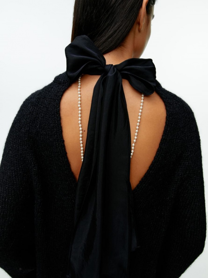 Pulover Arket Bow-Detail Dama Negrii | Romania-MYVH76250