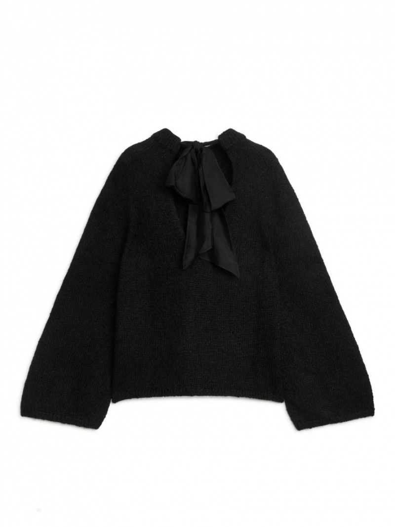 Pulover Arket Bow-Detail Dama Negrii | Romania-MYVH76250