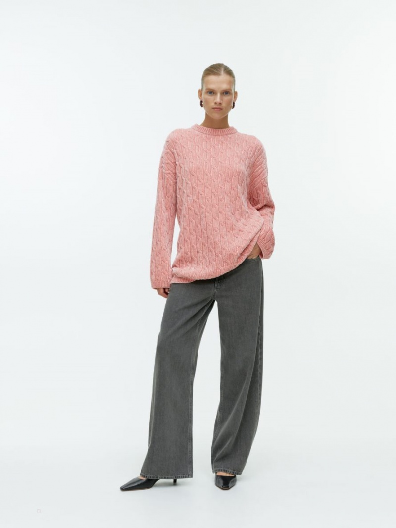 Pulover Arket Cable-Knit Chenille Dama Corai | Romania-HCSU20693