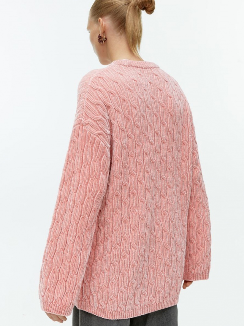 Pulover Arket Cable-Knit Chenille Dama Corai | Romania-HCSU20693