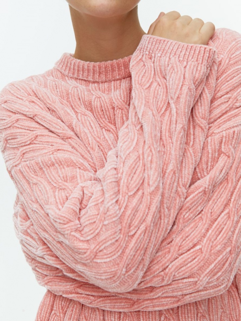Pulover Arket Cable-Knit Chenille Dama Corai | Romania-HCSU20693