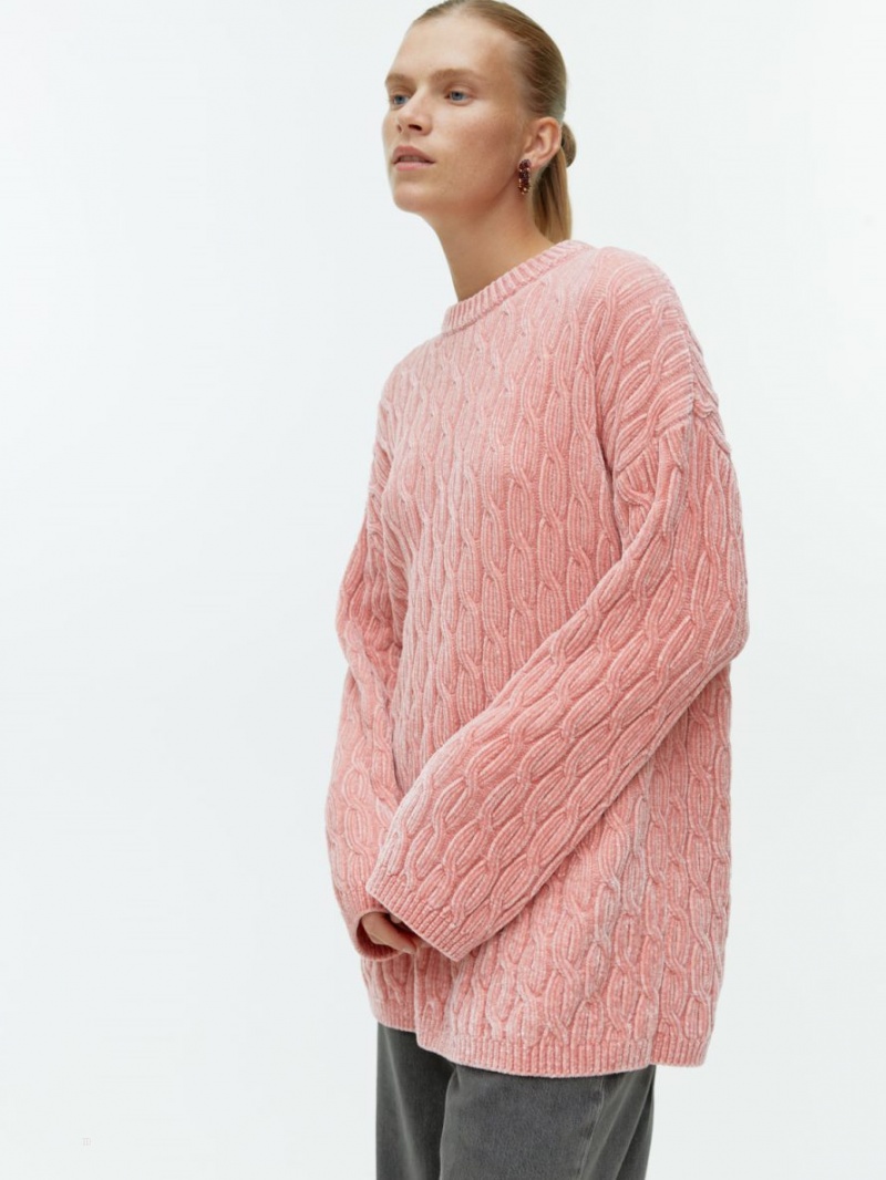 Pulover Arket Cable-Knit Chenille Dama Corai | Romania-HCSU20693