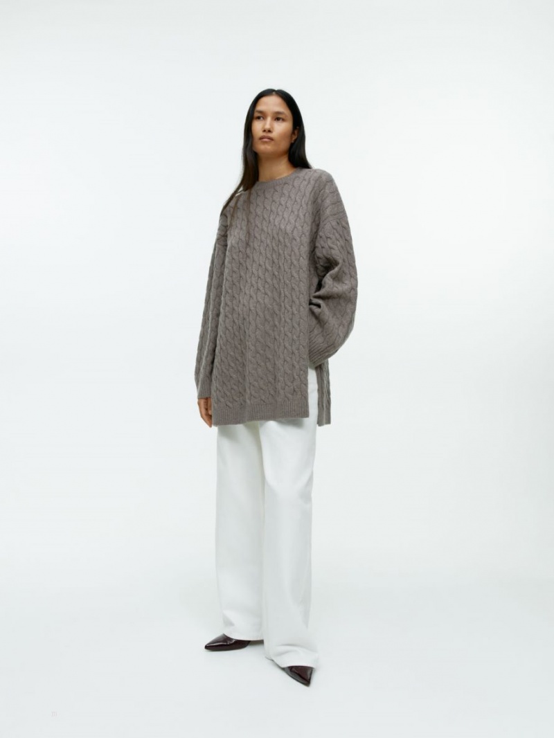Pulover Arket Cable-Knit Lână Dama Maro | Romania-GYBZ83247