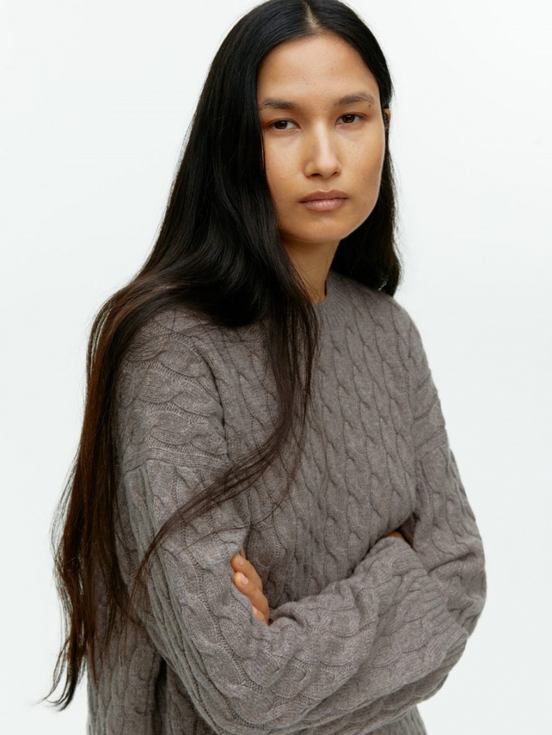 Pulover Arket Cable-Knit Lână Dama Maro | Romania-GYBZ83247