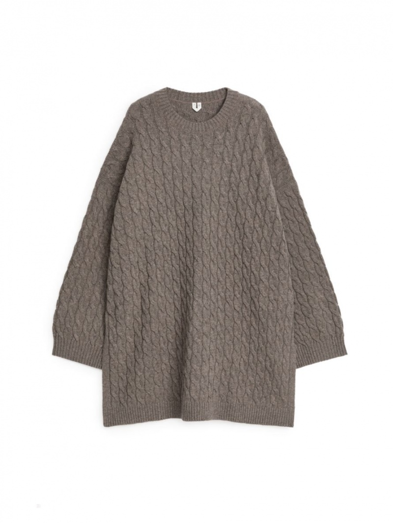 Pulover Arket Cable-Knit Lână Dama Maro | Romania-GYBZ83247