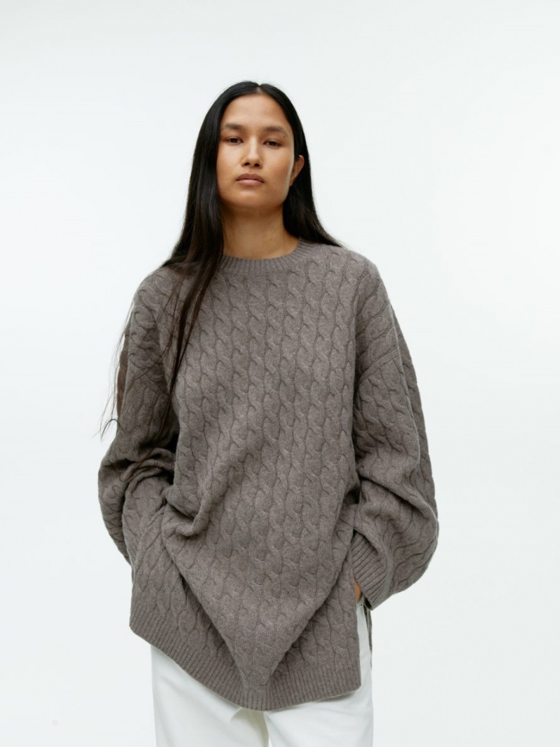Pulover Arket Cable-Knit Lână Dama Maro | Romania-GYBZ83247