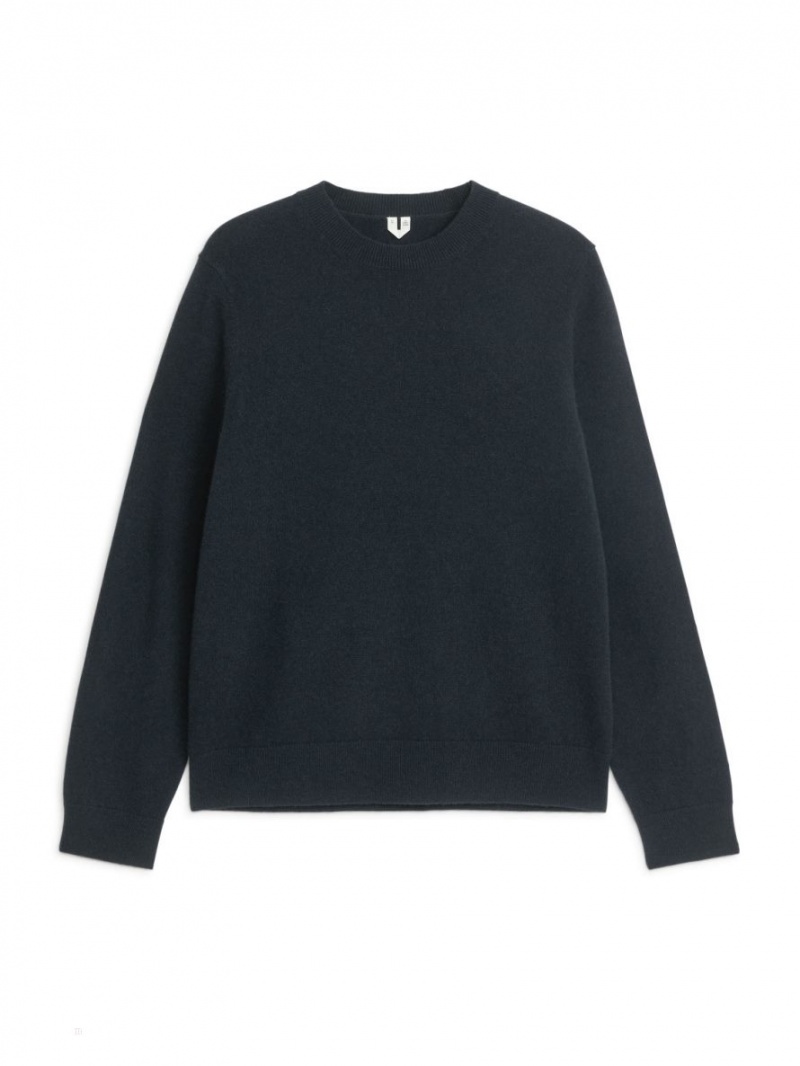 Pulover Arket Cashmere Barbati Albastri Inchis | Romania-DSKT94213