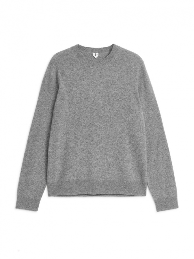 Pulover Arket Cashmere Barbati Gri Deschis | Romania-ZVIJ62803