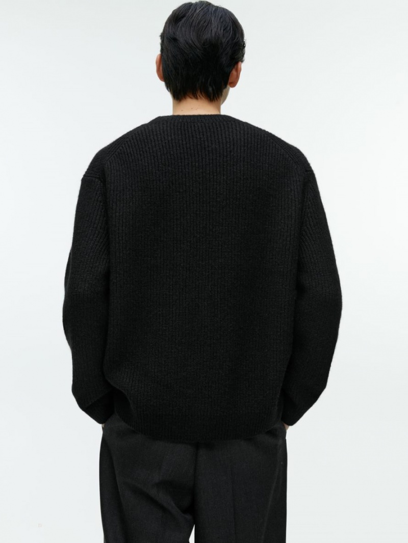 Pulover Arket Crewneck Barbati Negrii | Romania-UXSV78206