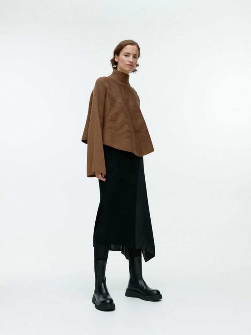 Pulover Arket Cropped Lână Bumbac Dama Maro | Romania-HBPY54698