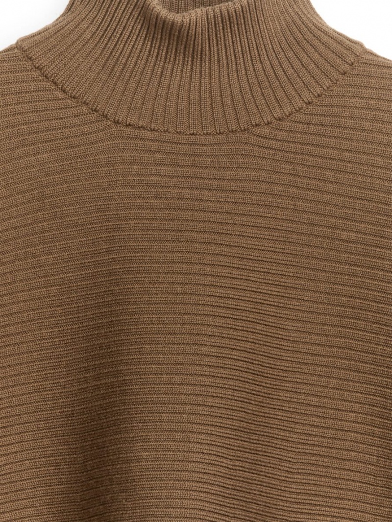 Pulover Arket Cropped Lână Bumbac Dama Maro | Romania-HBPY54698