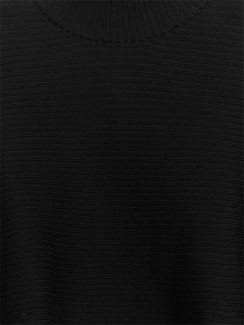 Pulover Arket Cropped Lână Bumbac Dama Negrii | Romania-PGEF01534
