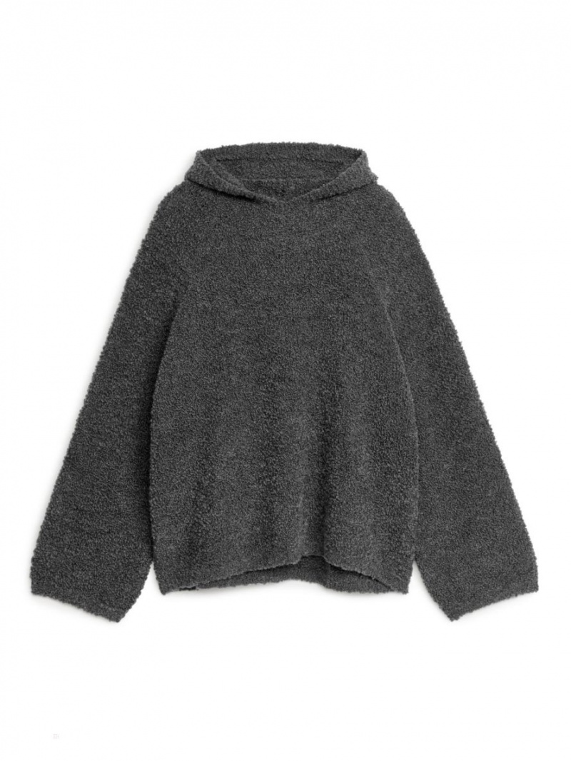 Pulover Arket Cu Glugă Lână Dama Gri Inchis | Romania-PUAK24890