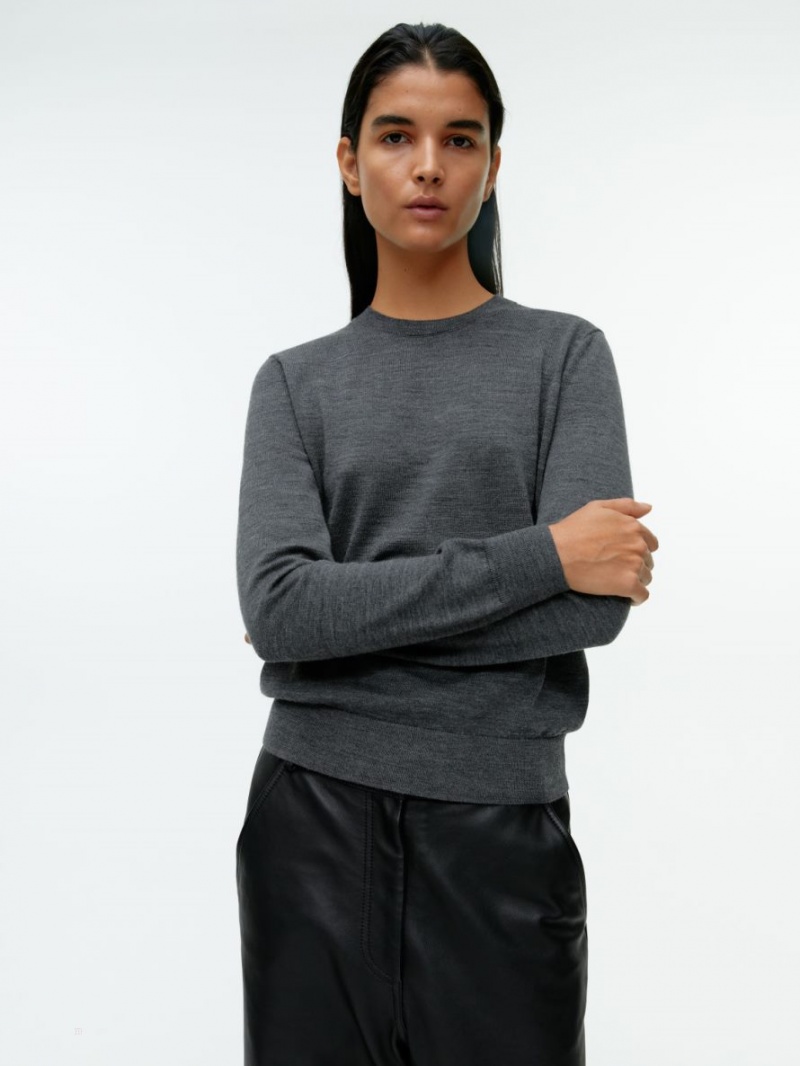 Pulover Arket Fine-Knit Merino Dama Gri | Romania-JUVO32976