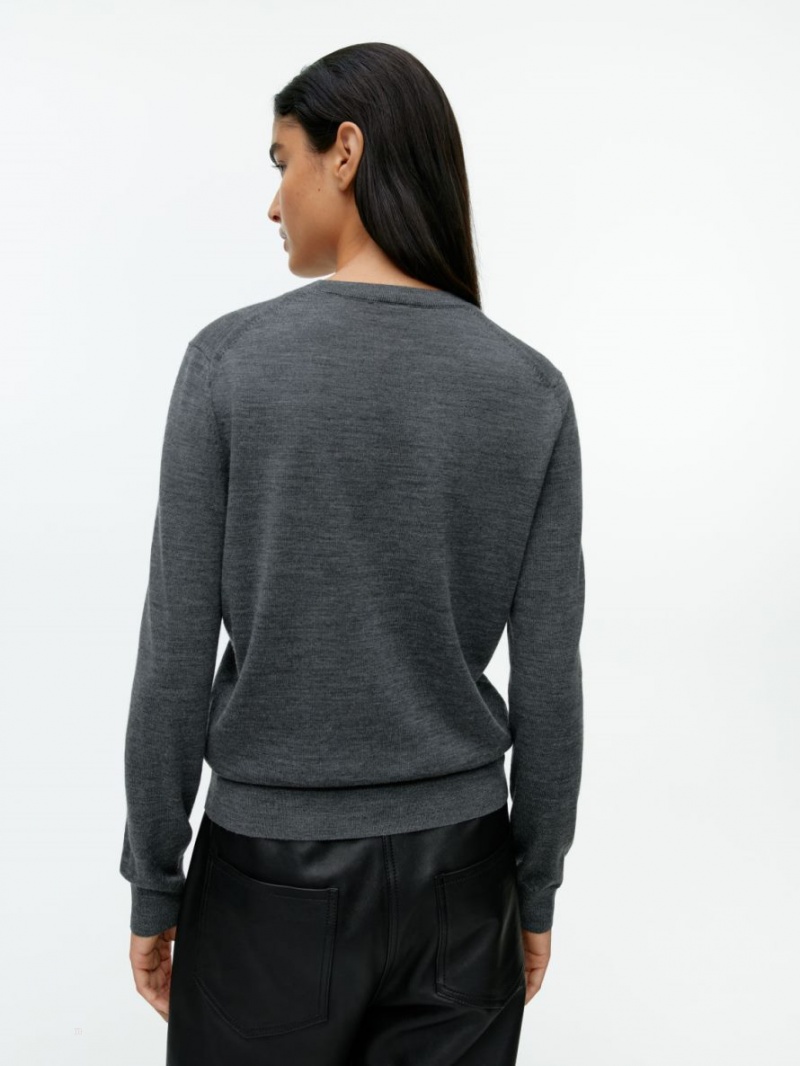 Pulover Arket Fine-Knit Merino Dama Gri | Romania-JUVO32976