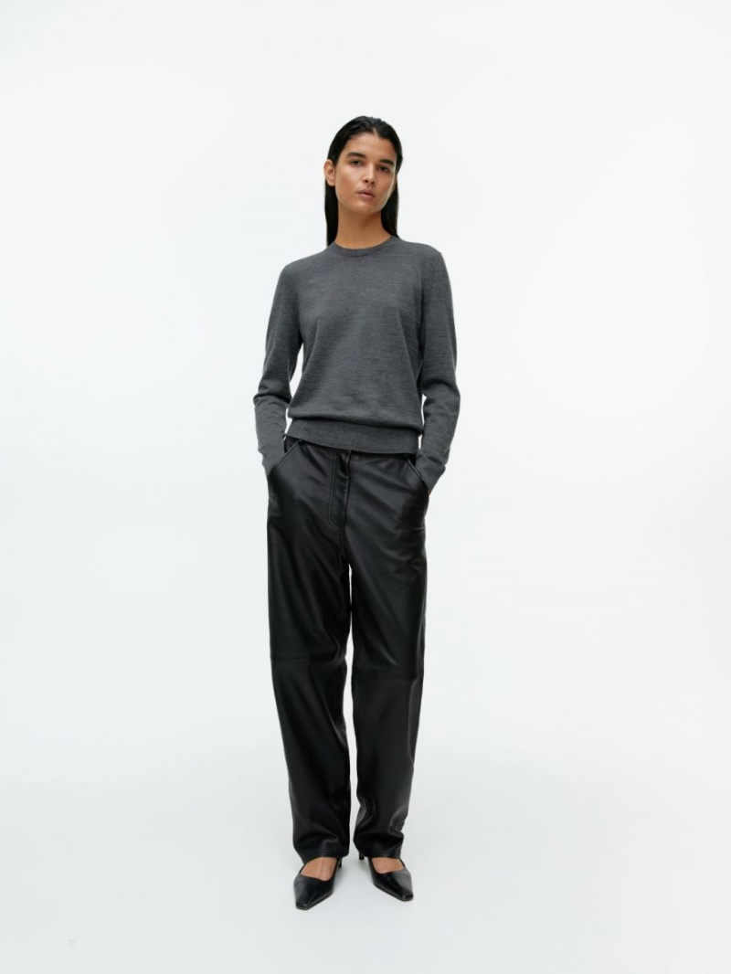 Pulover Arket Fine-Knit Merino Dama Gri | Romania-JUVO32976