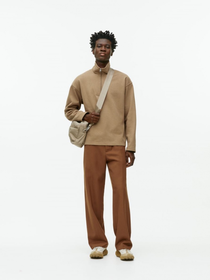 Pulover Arket Half-Zip Bumbac Barbati Maro | Romania-SEWG54806