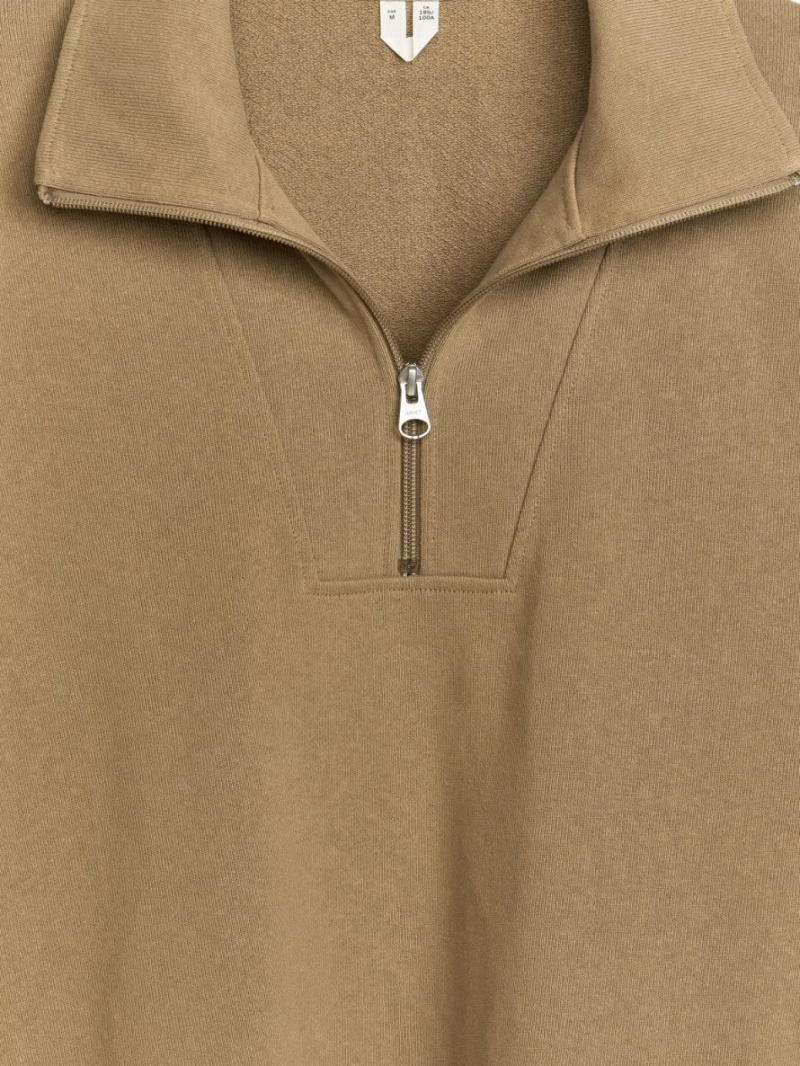 Pulover Arket Half-Zip Bumbac Barbati Maro | Romania-SEWG54806