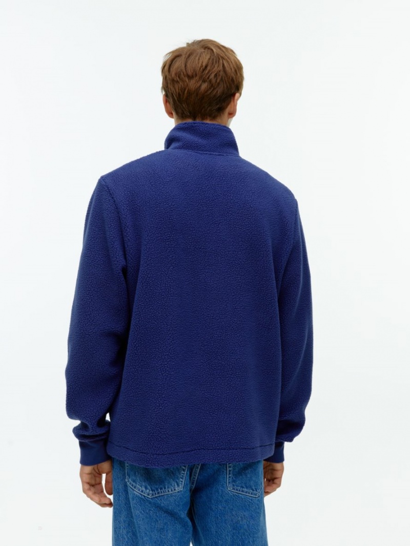 Pulover Arket Half-Zip Fleece Barbati Albastri | Romania-TFXI62418
